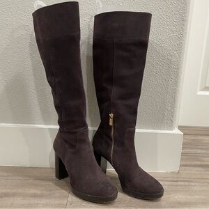 Michael Kors Regina Suede brown knee high slouchy boots